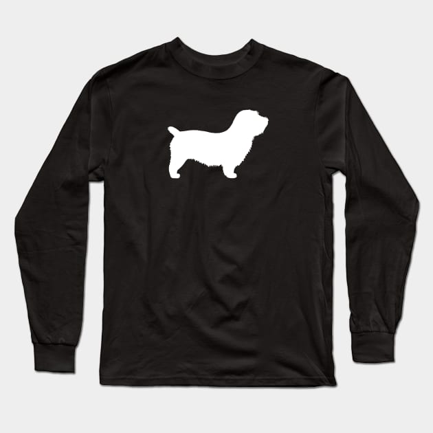 White Glen of Imaal Terrier Silhouette Long Sleeve T-Shirt by Coffee Squirrel